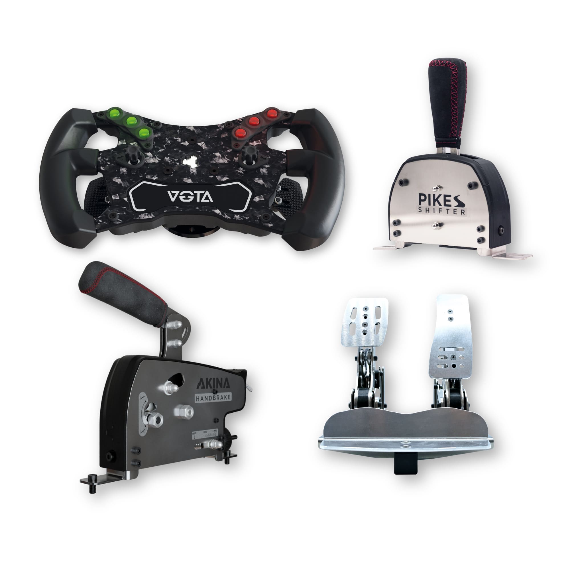 Vota Steering Wheel (DHP: GT / Formula) &#038; Ngasa Pedals PRO &#8211; Kit Formula &#038; Akina Handbrake &#038; Pikes Shifter – Ignition SERIES (PS4, PS5, Xbox)