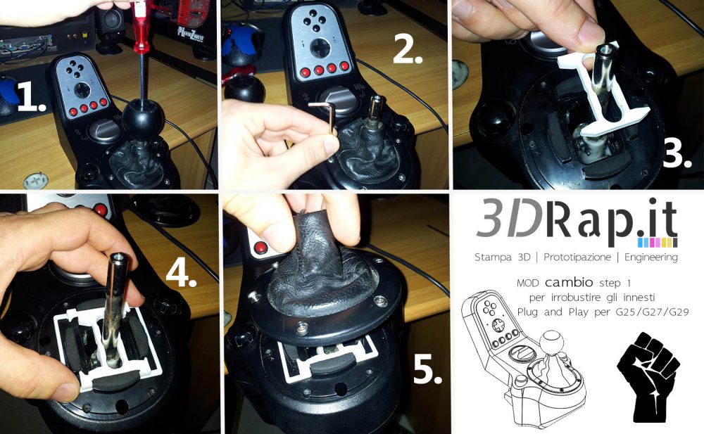 Mod Cambio / H Shifter v2 Logitech G25 G27 G29 G920 Improved feel 3DRap