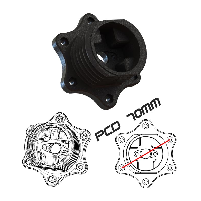 QR / Adapter / Mozzo / Hub PCD 70mm and 74mm [Thrustmaster] (PC, PS4