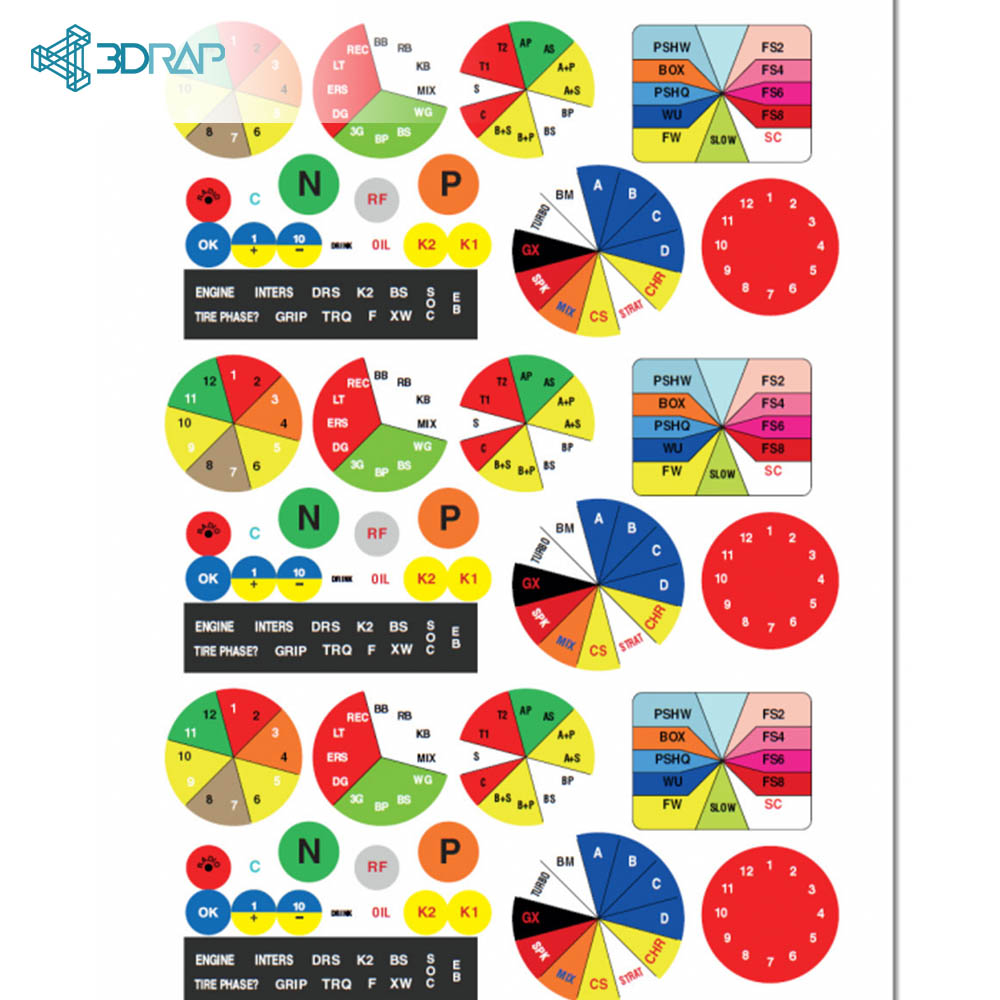 Stickers / Adesivi for custom Steering Wheels by SpeedMaxRacing 3DRap